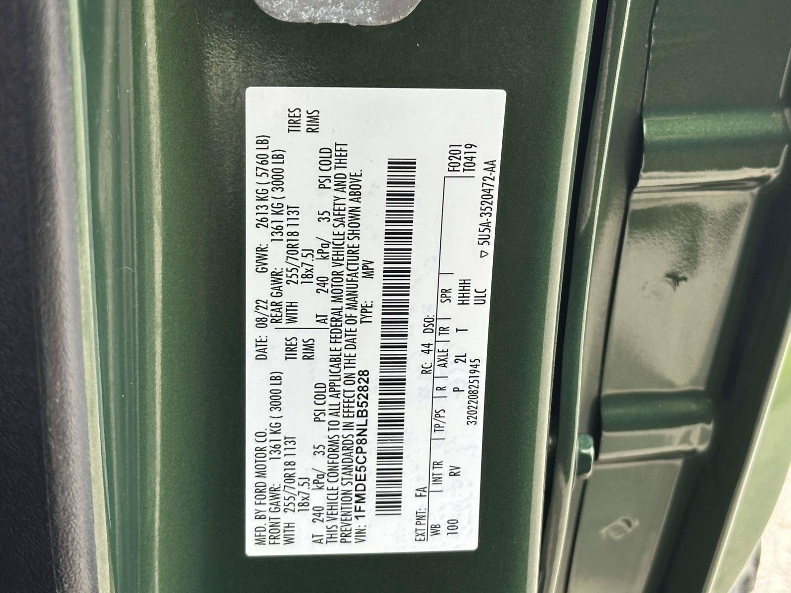 Certified 2022 Ford Bronco Outer Banks AWD/4WD image 25