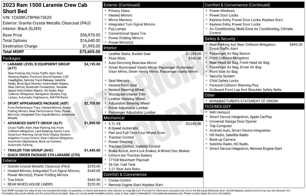 Used 2023 RAM 1500 Laramie AWD/4WD image 36