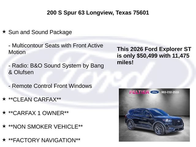 Certified 2026 Ford Explorer ST w/ Sun And Sound Package AWD/4WD image 10