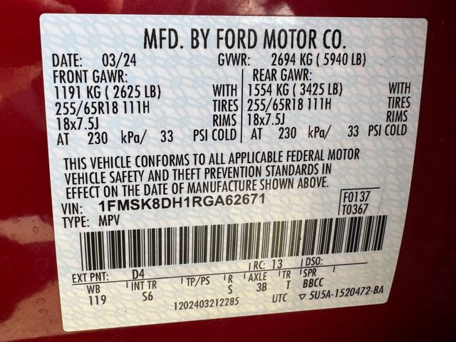 Certified 2024 Ford Explorer XLT w/ Equipment Group 202A AWD/4WD image 29