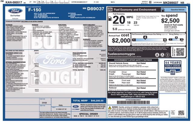 Certified 2021 Ford F150 XL w/ Trailer Tow Package AWD/4WD image 32