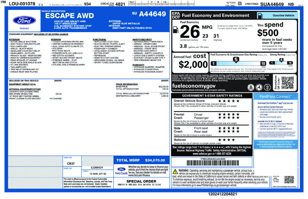 Certified 2025 Ford Escape ST-Line Select AWD/4WD image 14