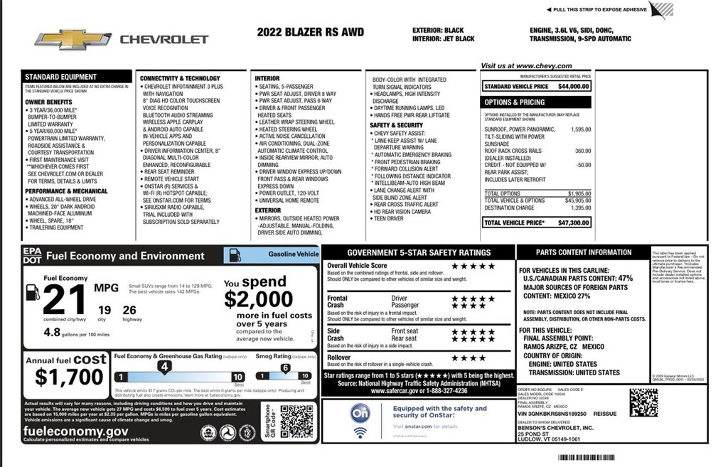 Used 2022 Chevrolet Blazer RS image 6