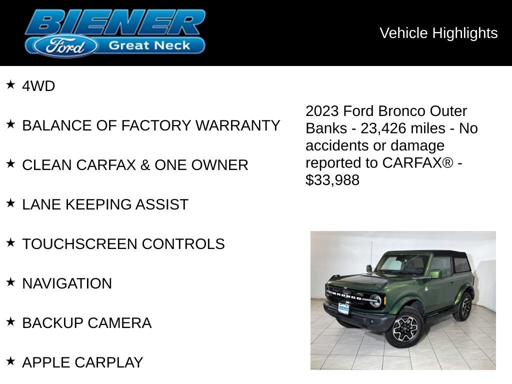 Certified 2023 Ford Bronco Outer Banks image 9