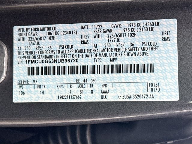 Certified 2022 Ford Escape SE w/ Cold Weather Package FWD image 37