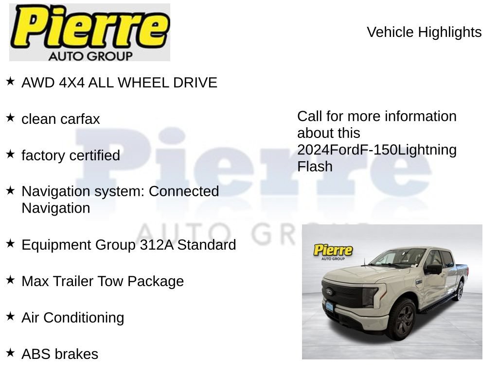Certified 2024 Ford F150 Lightning Flash w/ Max Trailer Tow Package AWD/4WD image 7