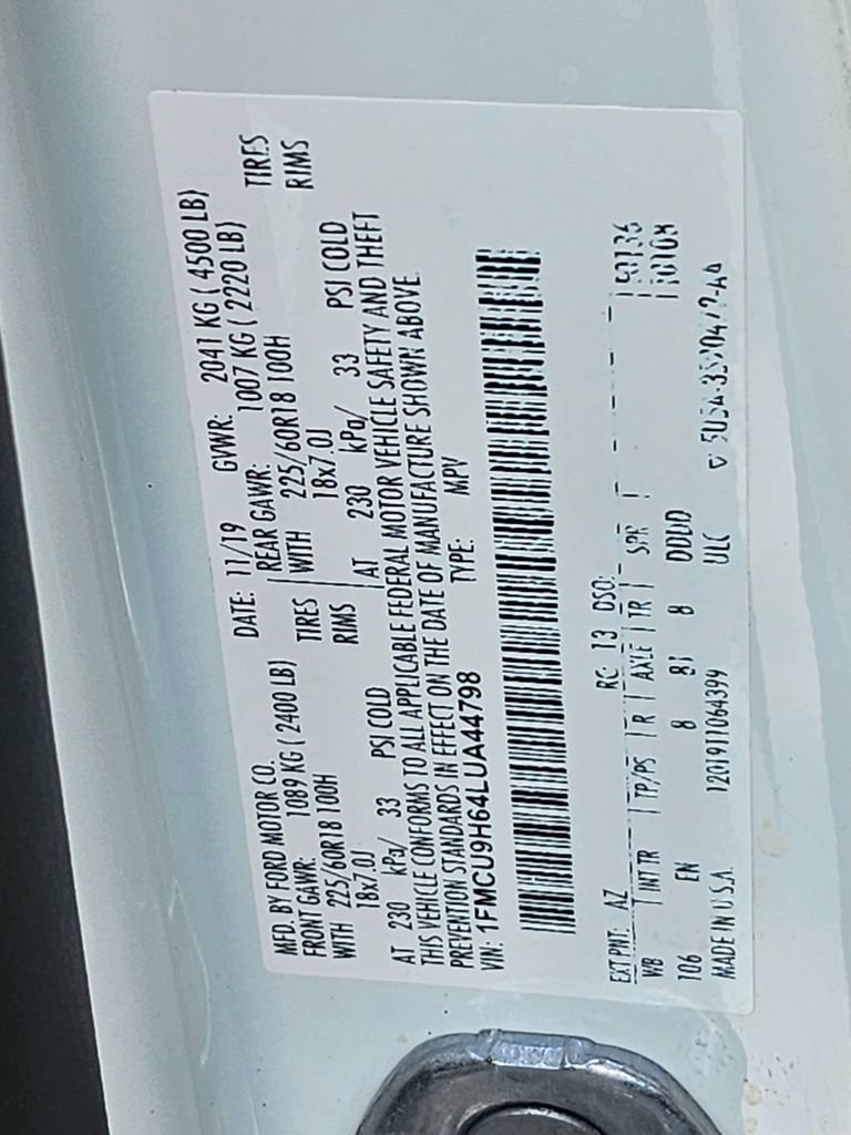 Certified 2020 Ford Escape SEL AWD/4WD image 39