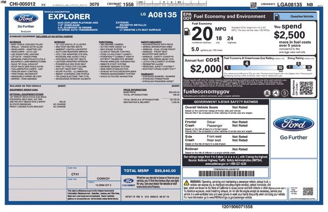 Certified 2020 Ford Explorer Platinum AWD/4WD image 11