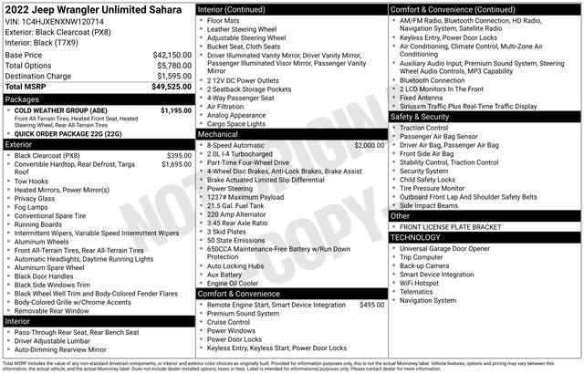 Used 2022 Jeep Wrangler Unlimited Sahara w/ Cold Weather Group image 3