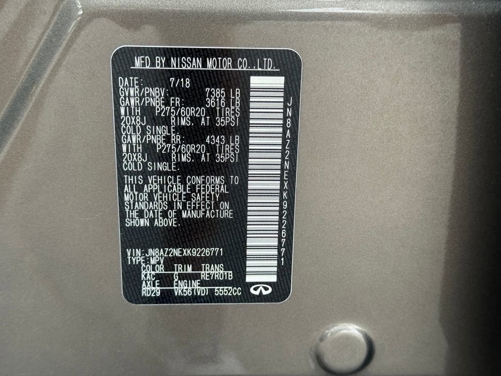 Used 2019 INFINITI QX80 Luxe image 32