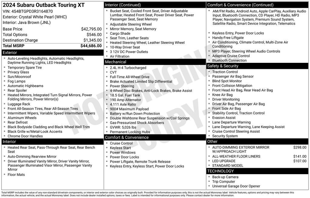Used 2024 Subaru Outback Touring XT image 33
