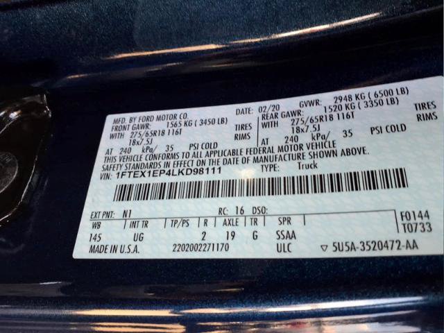 Certified 2020 Ford F150 XLT w/ Equipment Group 301A Mid AWD/4WD image 37