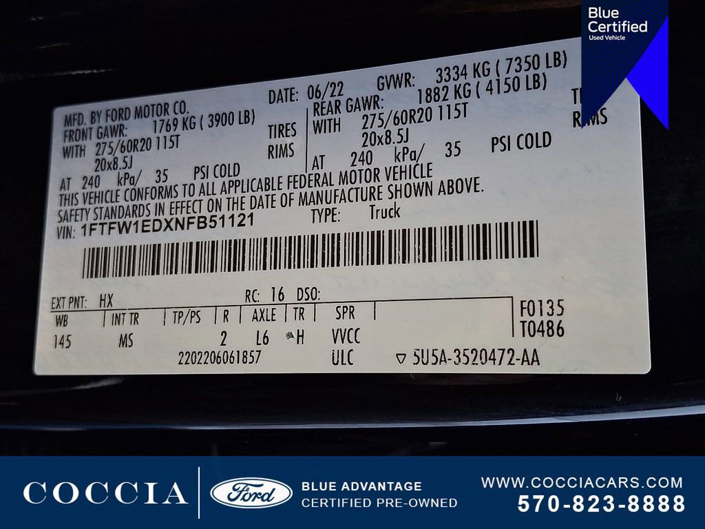 Certified 2022 Ford F150 XLT w/ Equipment Group 302A High image 29