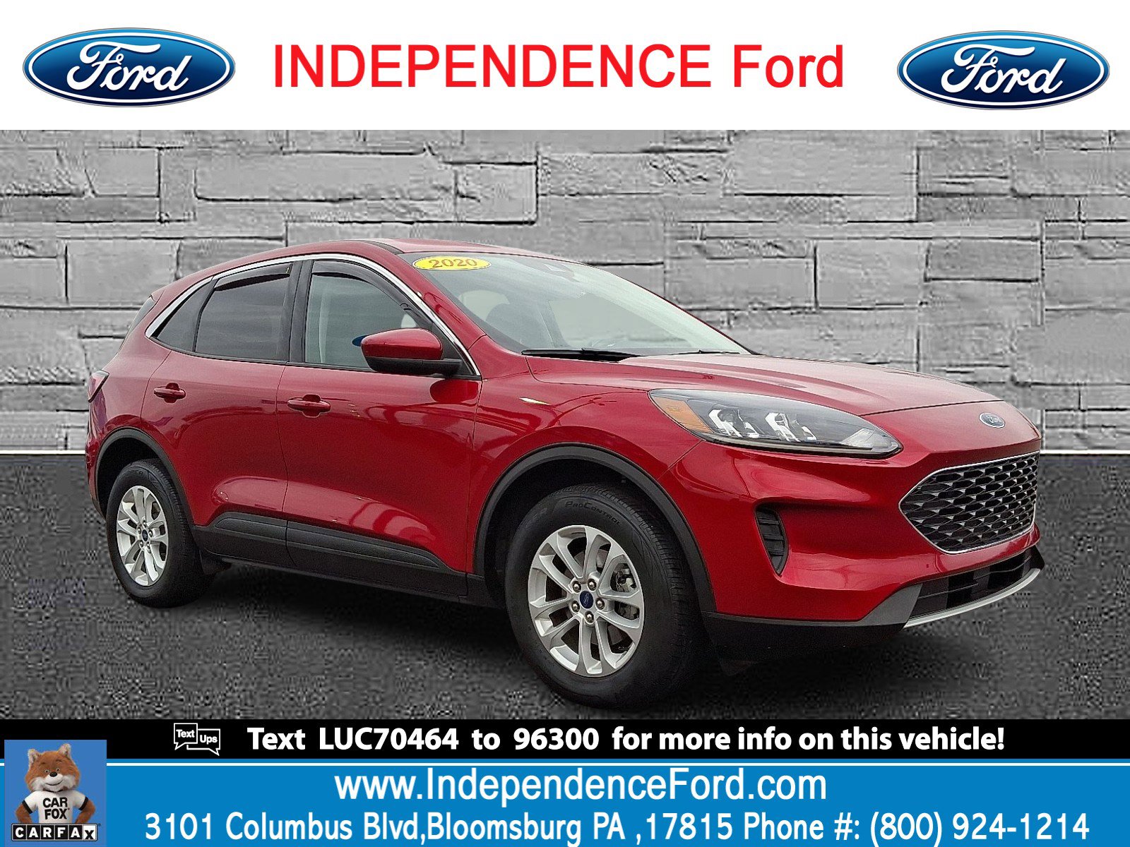 Certified 2020 Ford Escape SE