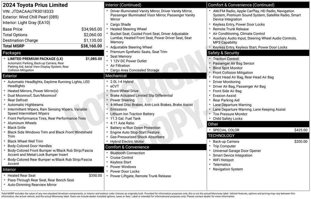 Used 2024 Toyota Prius Limited w/ Limited Premium Package FWD image 8