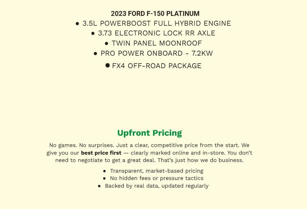 Certified 2023 Ford F150 Platinum w/ Equipment Group 701A High AWD/4WD image 2