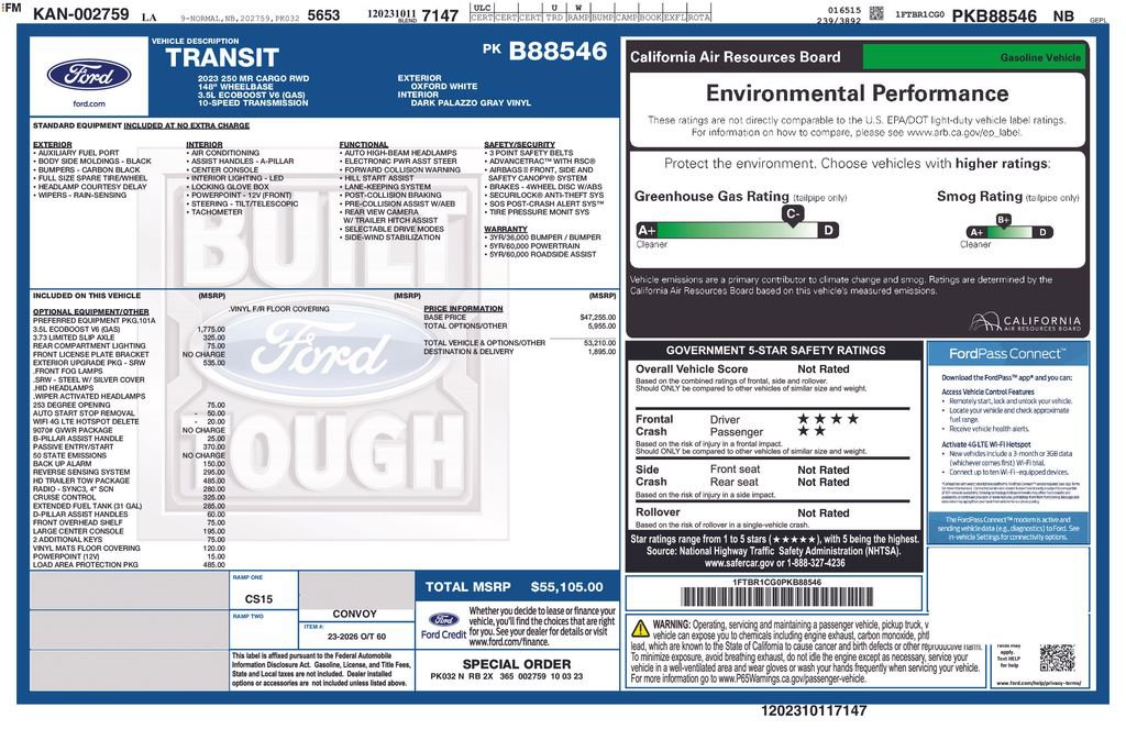 Certified 2023 Ford Transit 250 Medium Roof w/ Exterior Upgrade Package RWD image 6