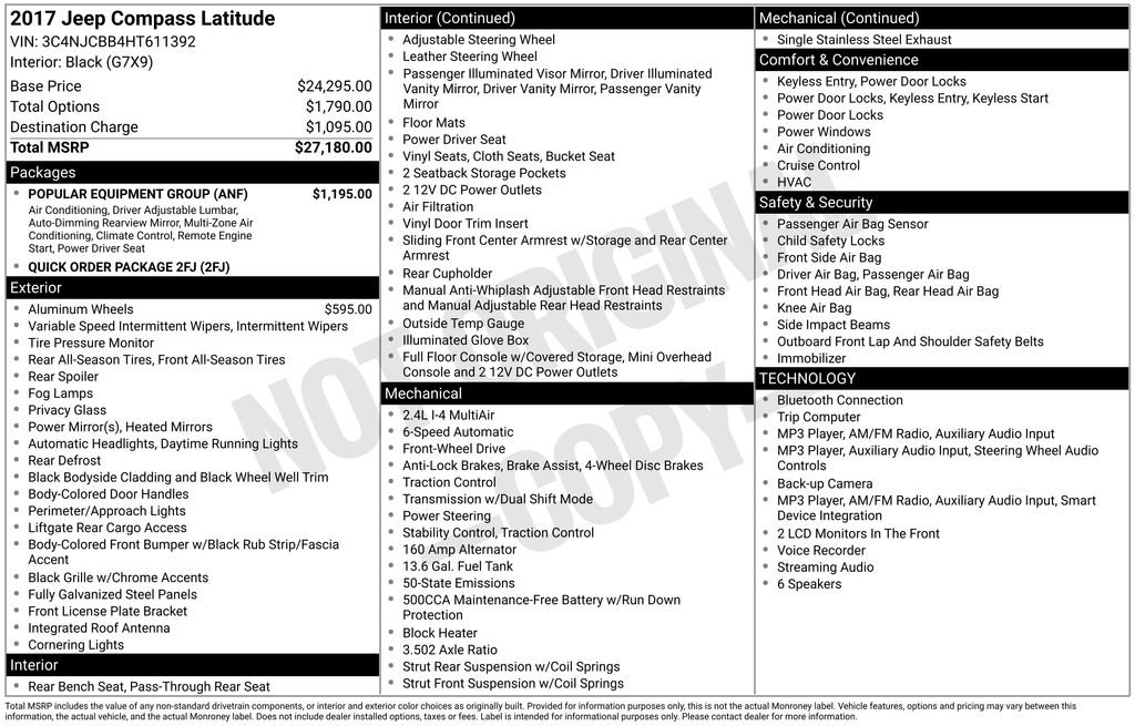 Used 2017 Jeep Compass Latitude w/ Popular Equipment Group FWD image 5