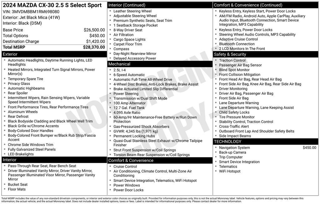 Used 2024 MAZDA CX-30 AWD 2.5 S w/ Select Sport Pkg image 31