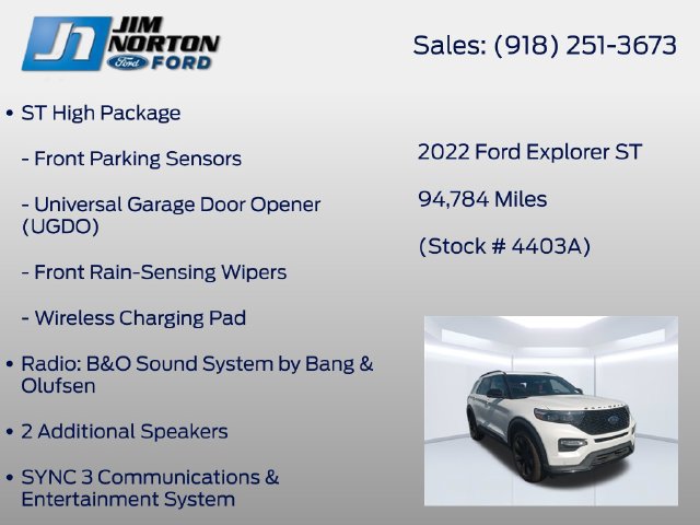 Certified 2022 Ford Explorer ST w/ Equipment Group 401A AWD/4WD image 17