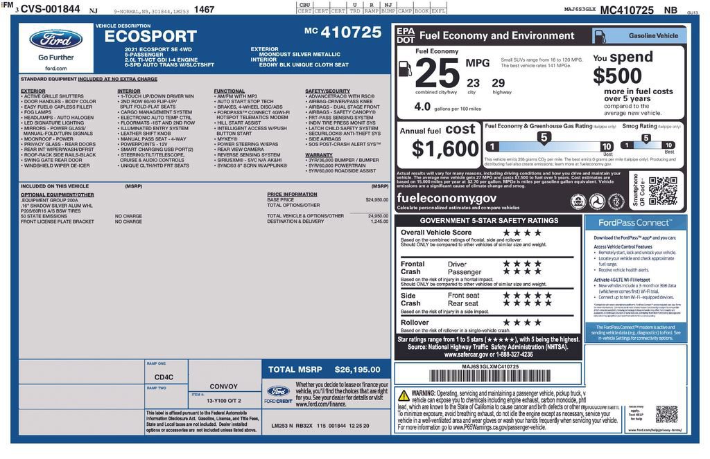 Certified 2021 Ford EcoSport SE image 25