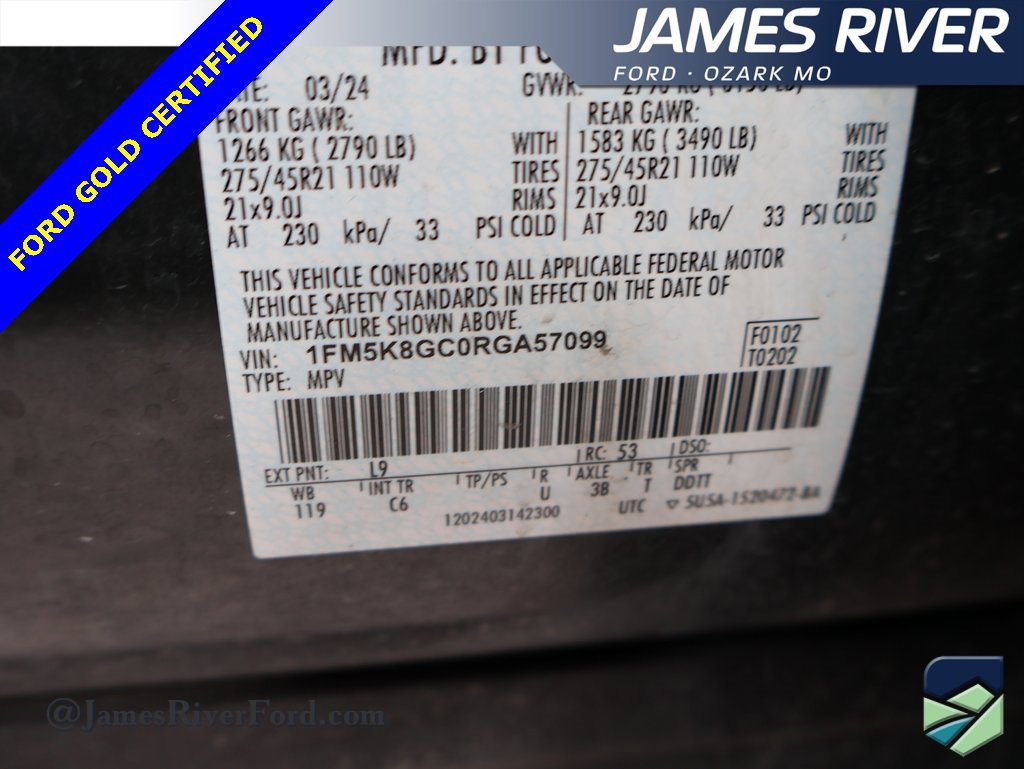 Certified 2024 Ford Explorer ST w/ Equipment Group 401A image 42