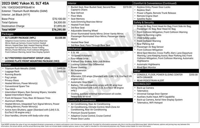 Used 2023 GMC Yukon XL SLT w/ SLT Luxury Package AWD/4WD image 4