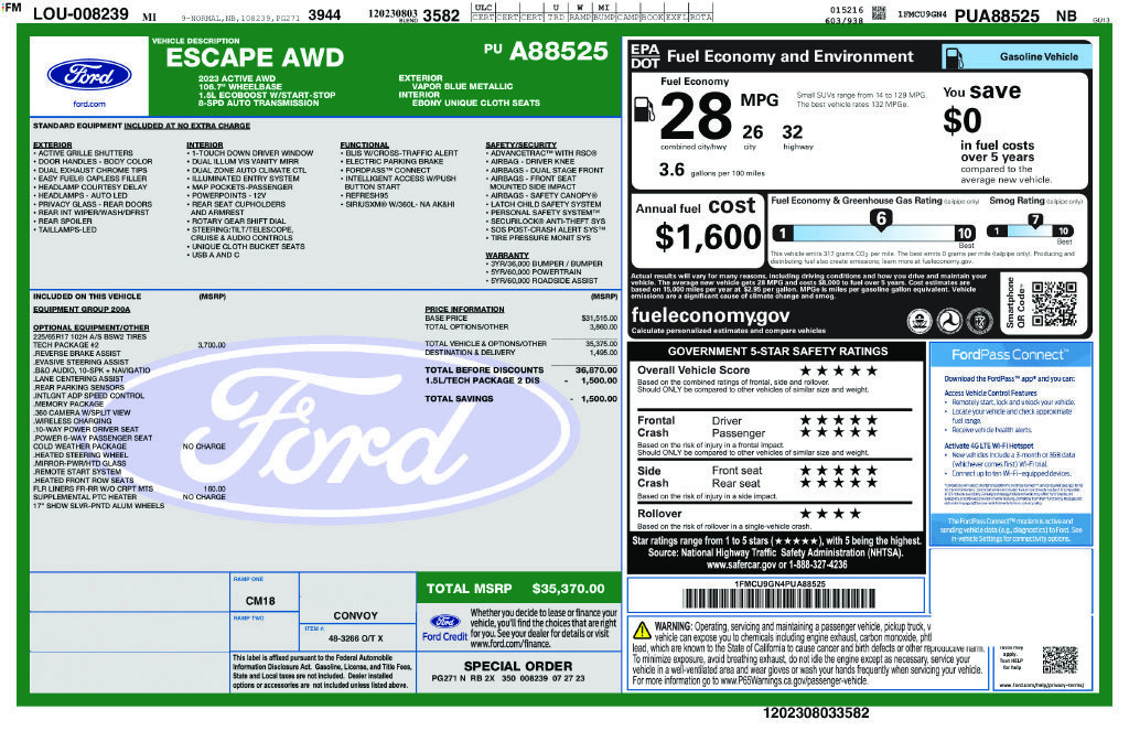 Certified 2023 Ford Escape Active w/ Tech Pack #2 AWD/4WD image 13