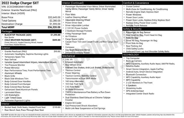 Used 2022 Dodge Charger SXT w/ Blacktop Package RWD image 28