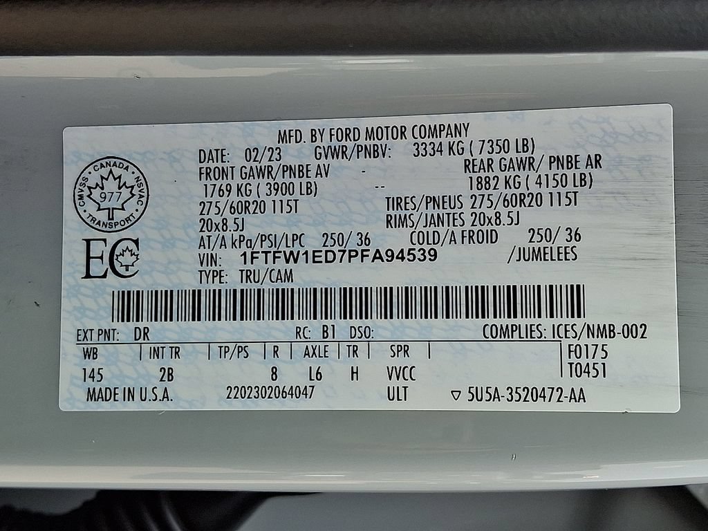 Certified 2023 Ford F150 Lariat w/ Equipment Group 502A High AWD/4WD image 31