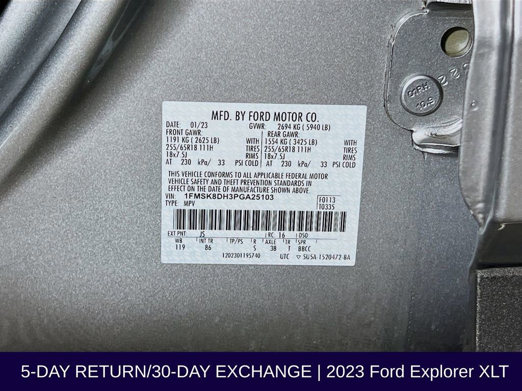 Certified 2023 Ford Explorer XLT image 37