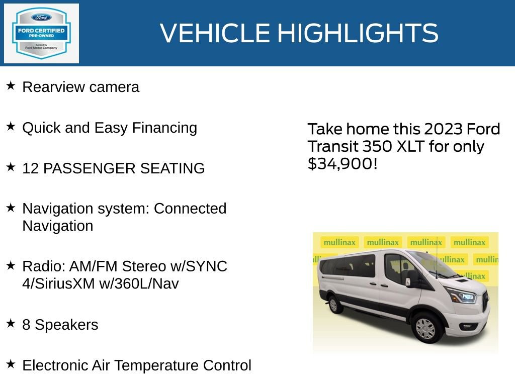 Certified 2023 Ford Transit 350 XLT image 24