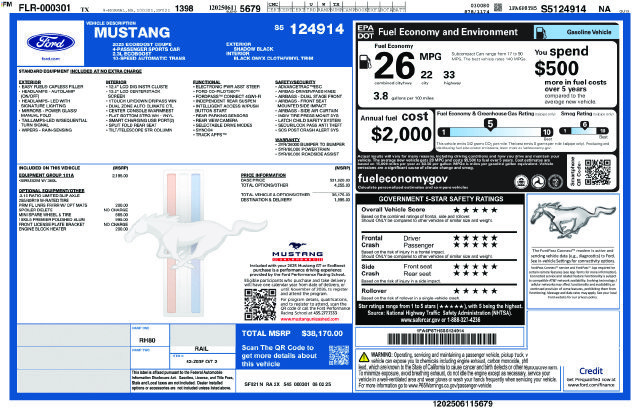 Certified 2025 Ford Mustang Coupe RWD image 15
