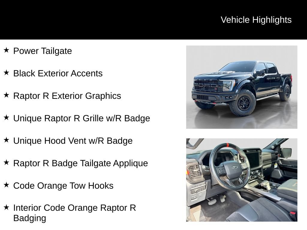 Certified 2023 Ford F150 Raptor w/ Equipment Group 802A Raptor R AWD/4WD image 32