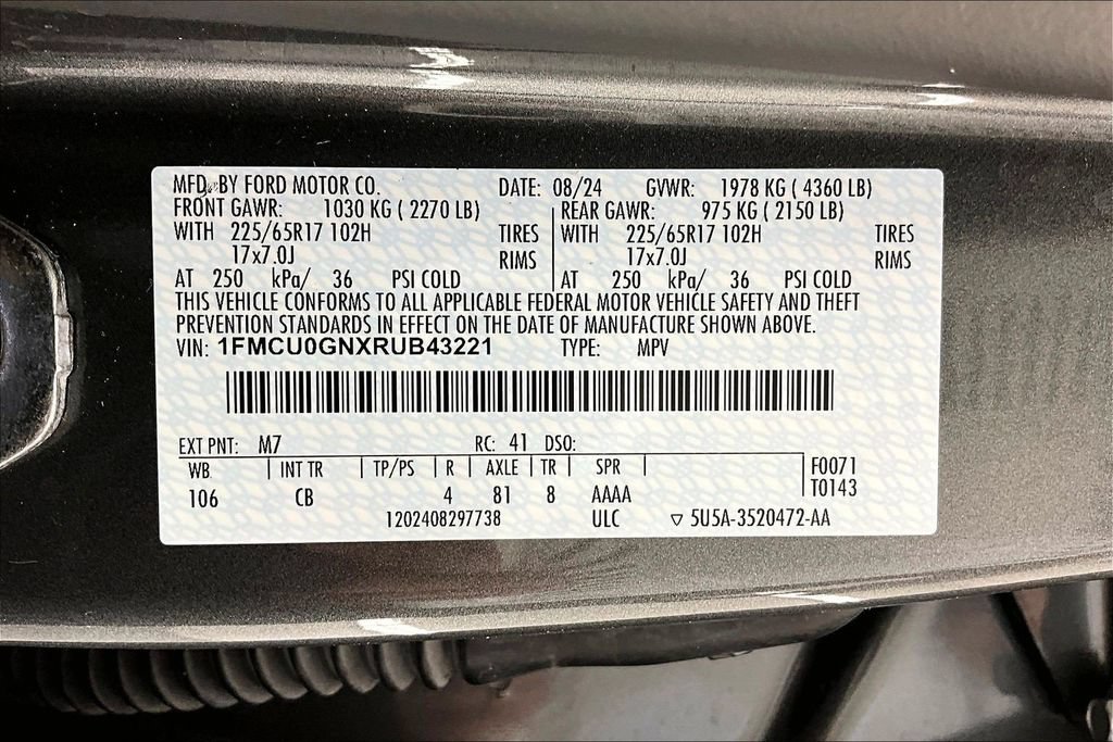 Certified 2024 Ford Escape Active w/ Tech Pack #2 FWD image 35