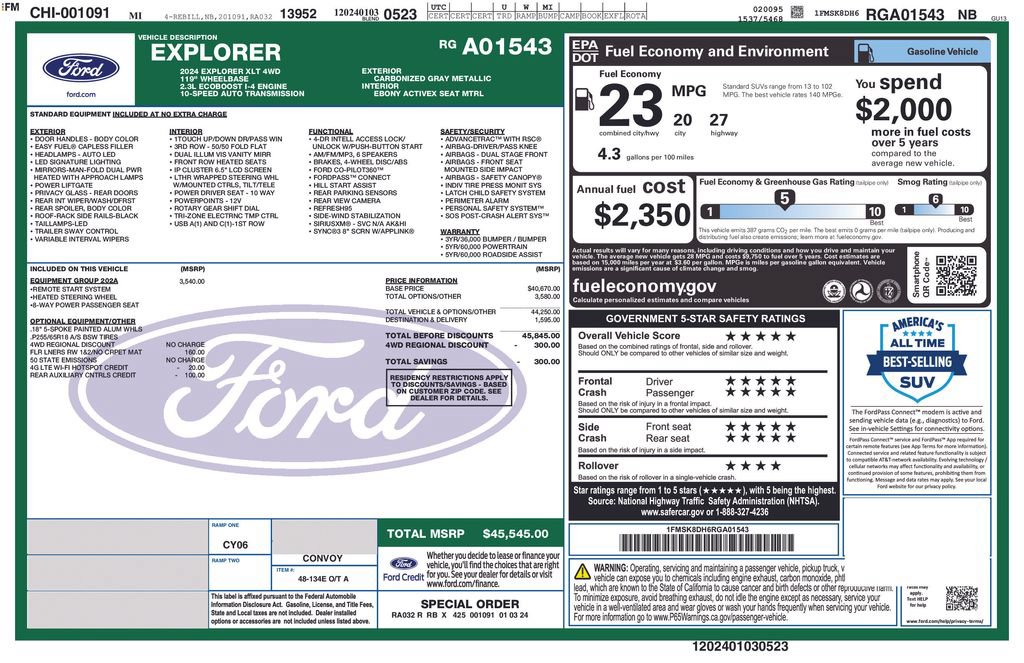 Certified 2024 Ford Explorer XLT w/ Equipment Group 202A AWD/4WD image 25