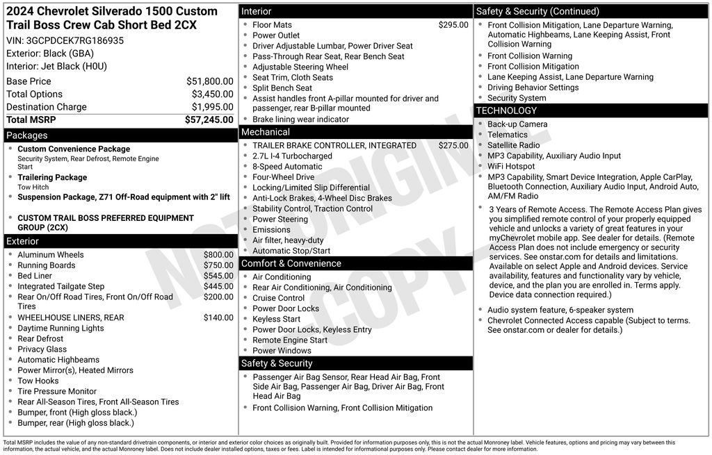 Used 2024 Chevrolet Silverado 1500 Custom Trail Boss AWD/4WD image 7