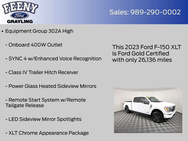 Certified 2023 Ford F150 XLT w/ Equipment Group 302A High image 12