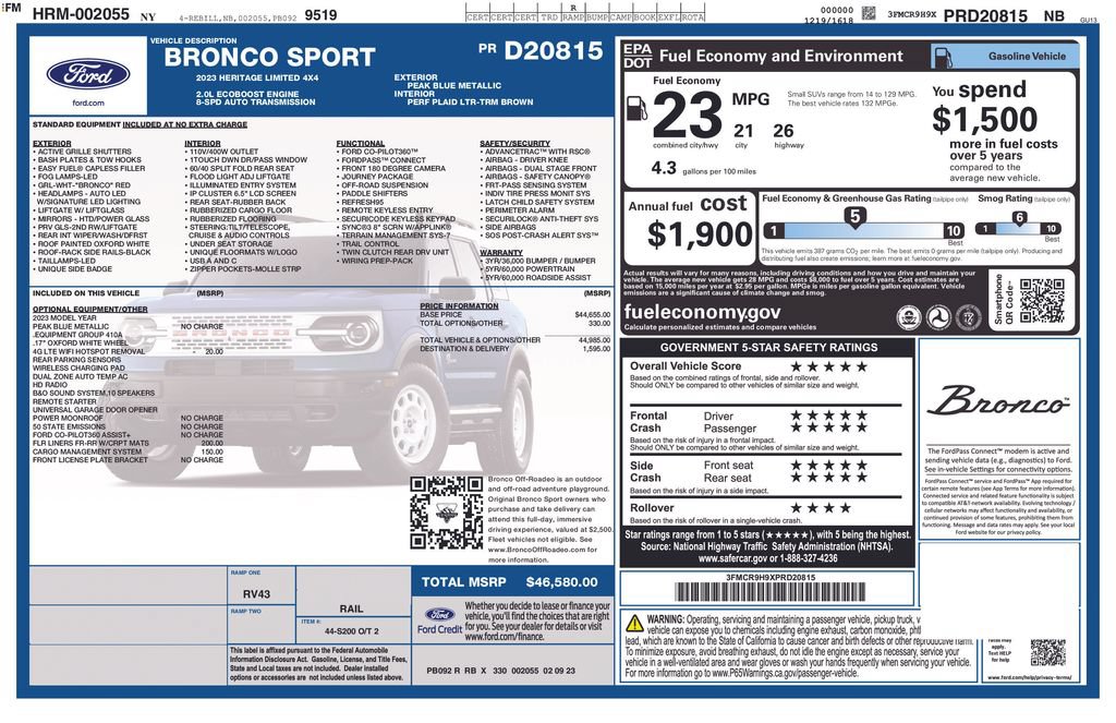 Certified 2023 Ford Bronco Sport Heritage Limited AWD/4WD image 5