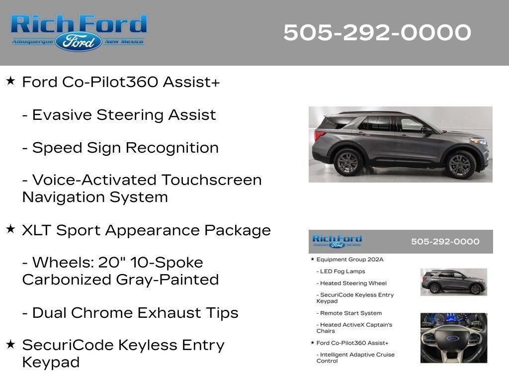 Certified 2024 Ford Explorer XLT w/ Equipment Group 202A RWD image 74