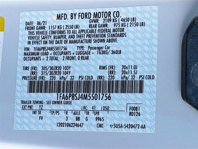 Certified 2021 Ford Mustang Shelby GT500 w/ Carbon Fiber Track Pack RWD image 34