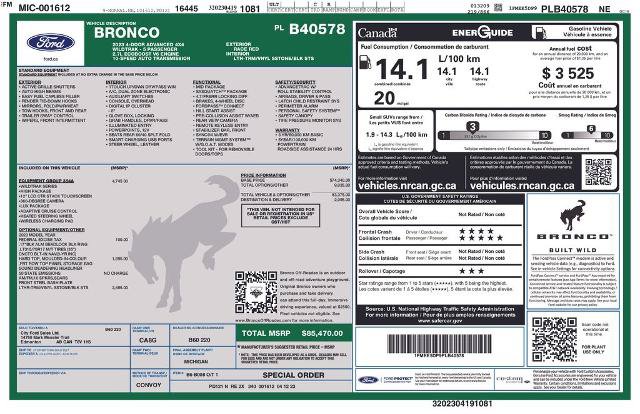 Certified 2023 Ford Bronco Wildtrak AWD/4WD image 14