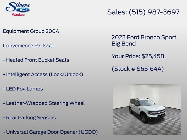 Certified 2023 Ford Bronco Sport Big Bend w/ Convenience Package AWD/4WD image 8