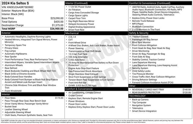 Used 2024 Kia Seltos S FWD image 4