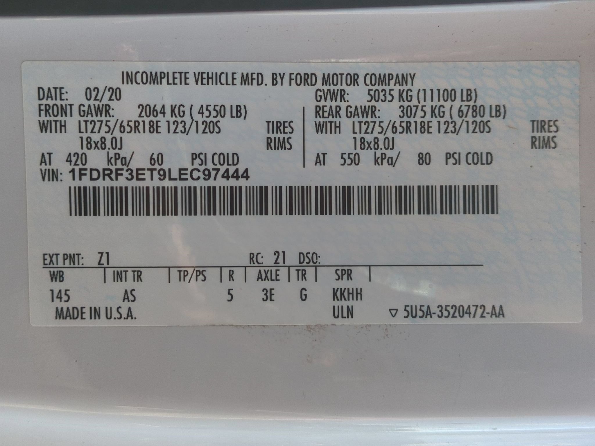 Certified 2020 Ford F350 XL w/ Power Equipment Group RWD image 21