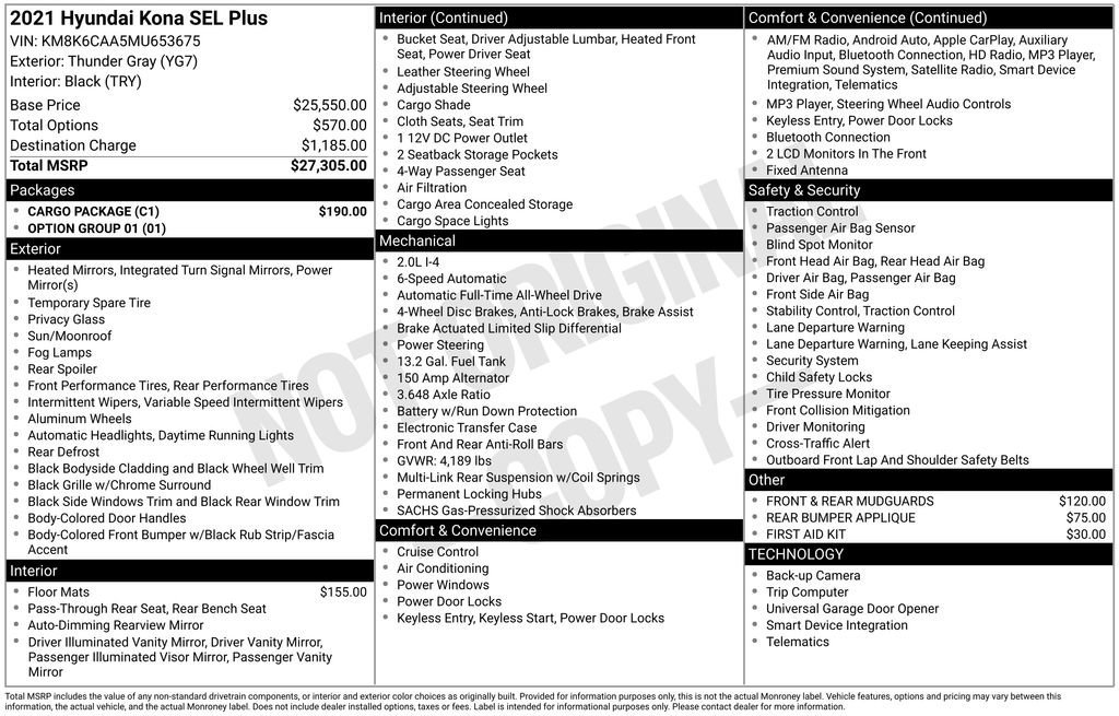 Used 2021 Hyundai Kona SEL Plus w/ Cargo Package image 34