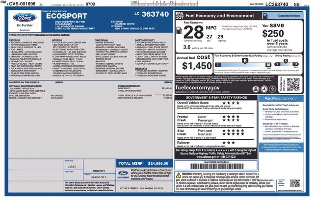 Certified 2020 Ford EcoSport SE FWD image 2