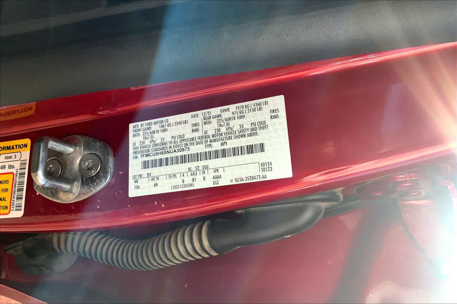 Certified 2022 Ford Escape SEL FWD image 37