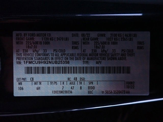 Certified 2022 Ford Escape SEL w/ Technology Package image 21