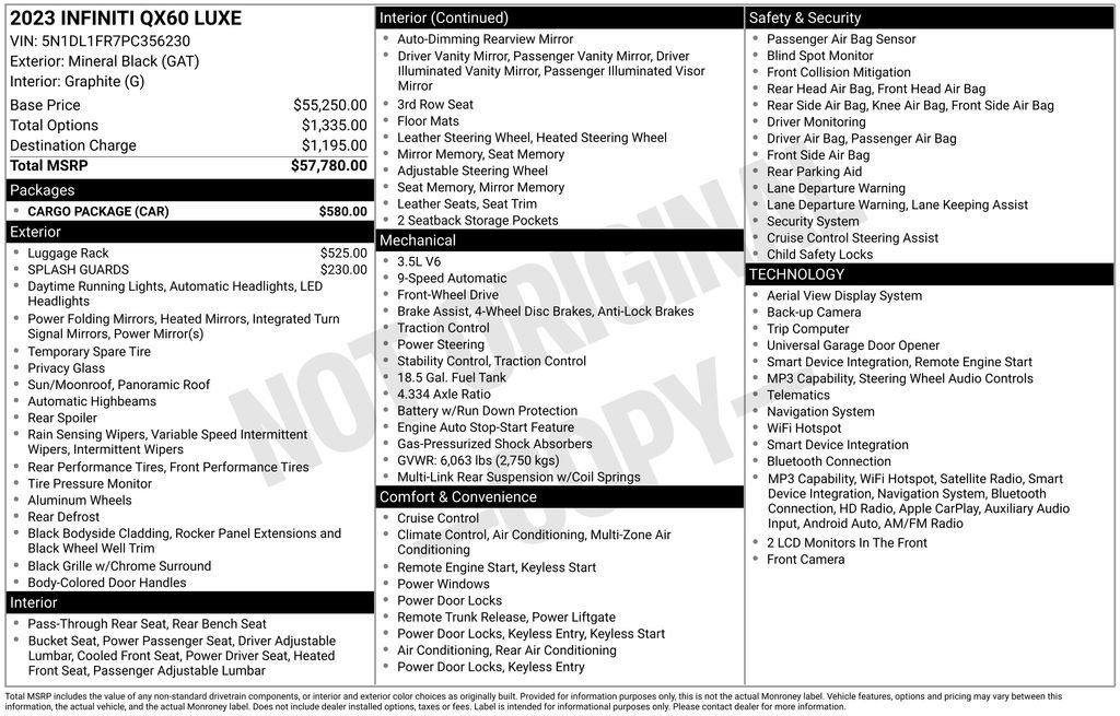 Used 2023 INFINITI QX60 Luxe w/ Cargo Package FWD image 27